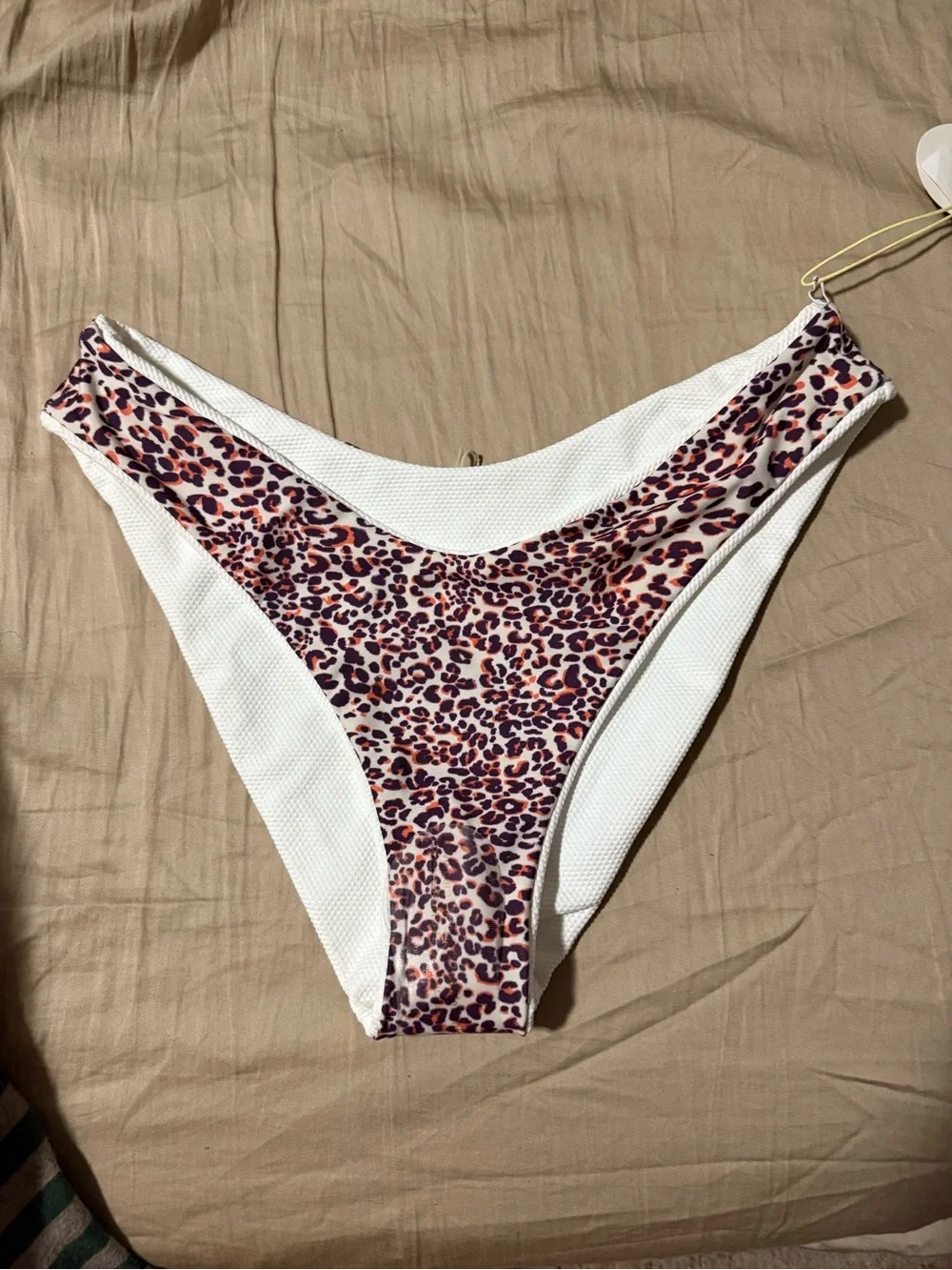 Maaji Reversible White & Leopard Print Bikini Bottom